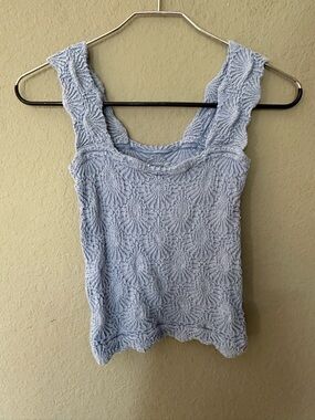 Intimately Free People textured tank top cornflower blue Sz XS/S EUC